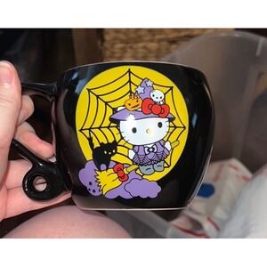 Hello Kitty Black & Purple Mug/ Cup Halloween Witch & Full Moon Sanrio 15.9 Oz
